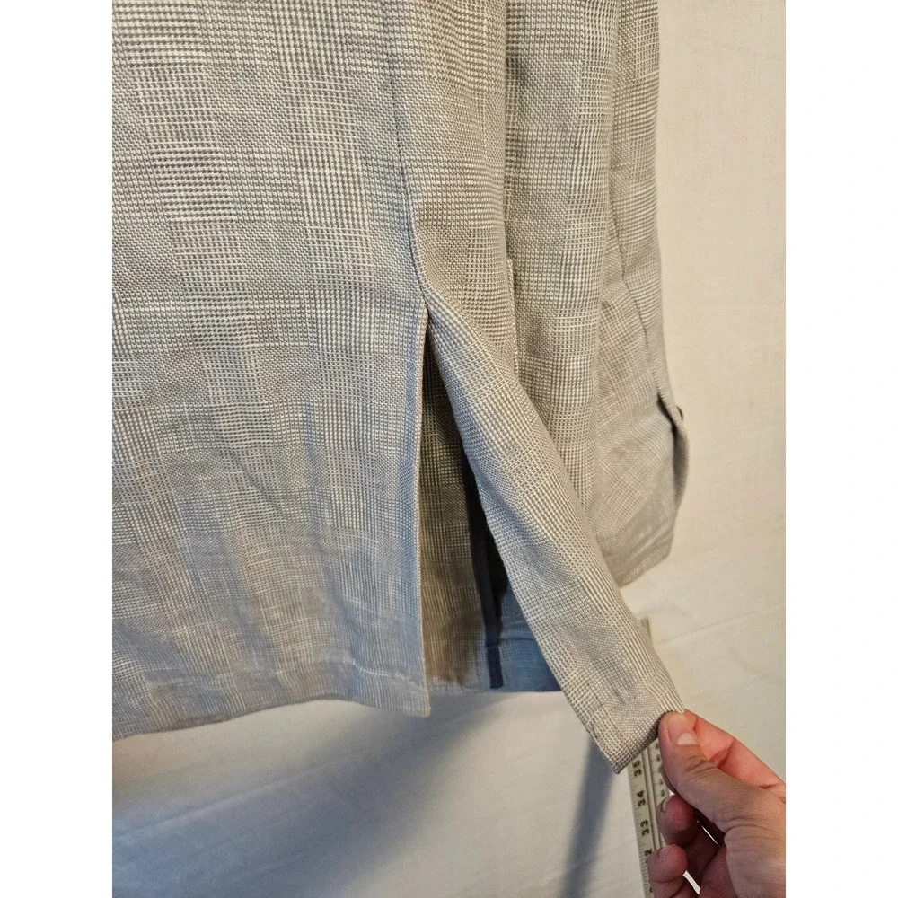 J.Crew Ludlow Slim Fit Linen Cotton Blazer Grey White K8601 Sport Coat Mens 42R